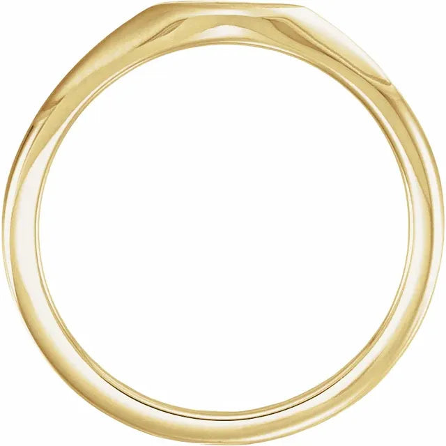 Engraveable East West Oval Signet Ring