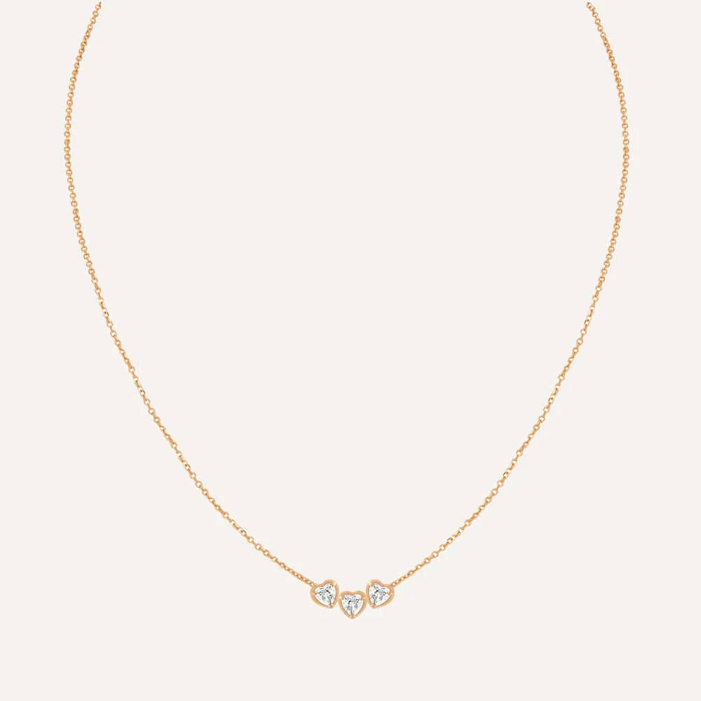 Birthstone Hearts Trio Necklace