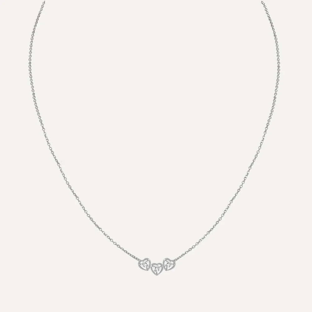 Birthstone Hearts Trio Necklace