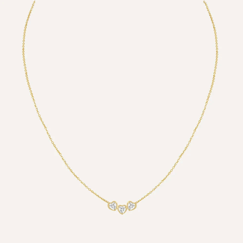 Birthstone Hearts Trio Necklace