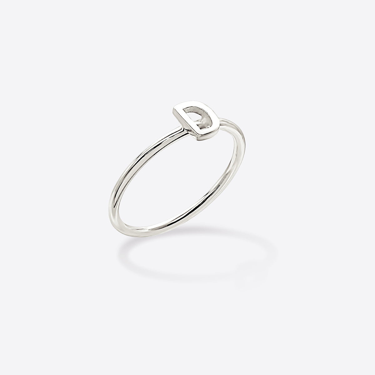 Sterling Silver Stackable Initial Ring