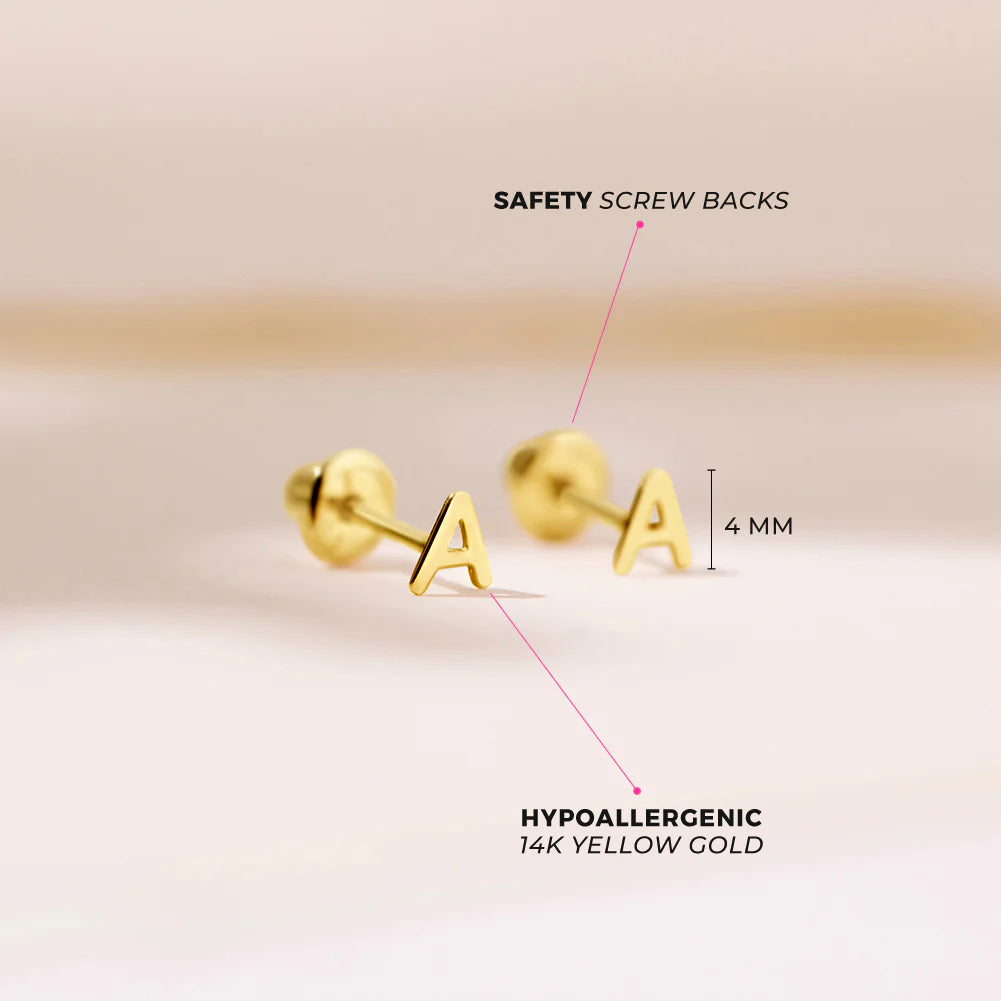 Mini Letter Earrings