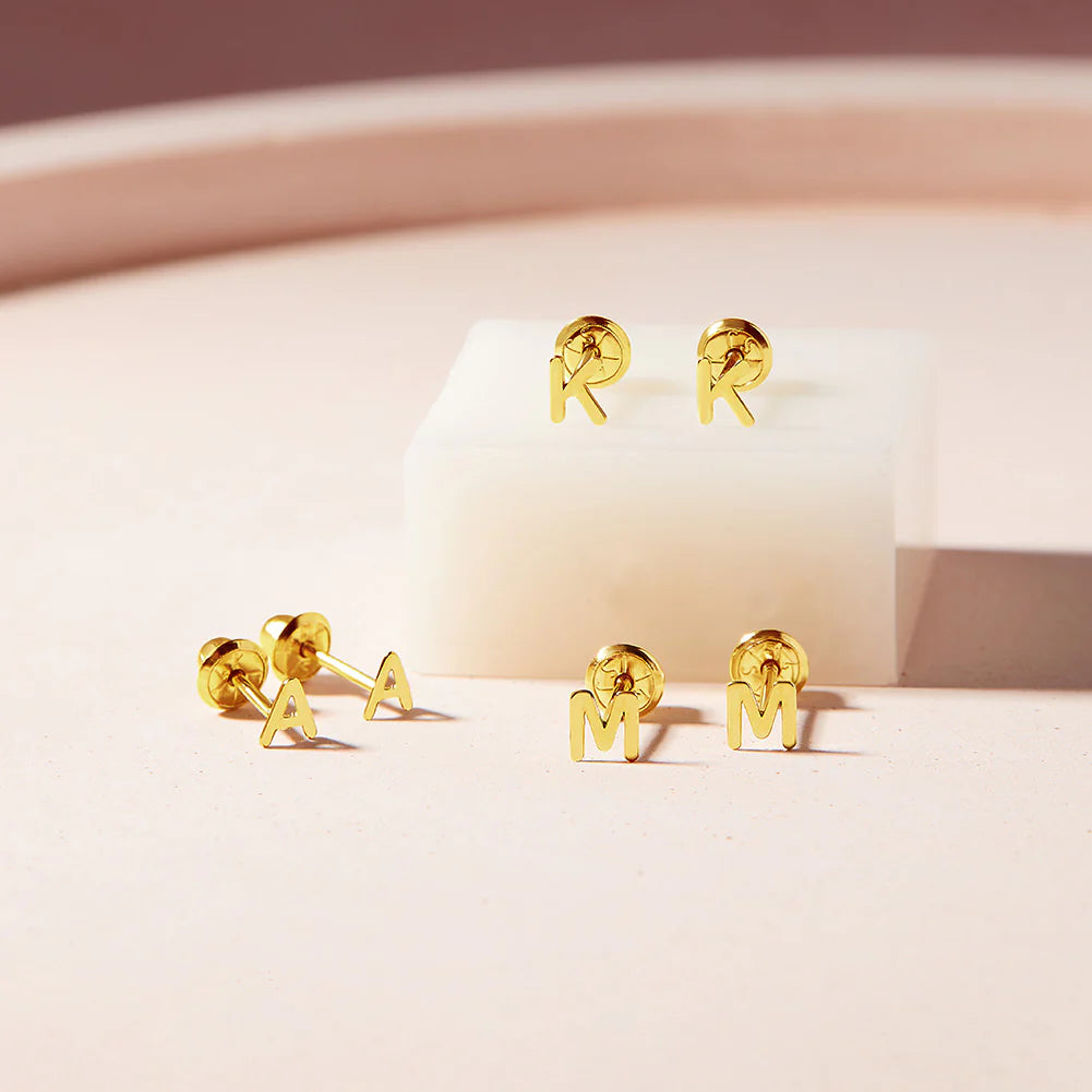 Mini Letter Earrings