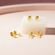 Mini Letter Earrings