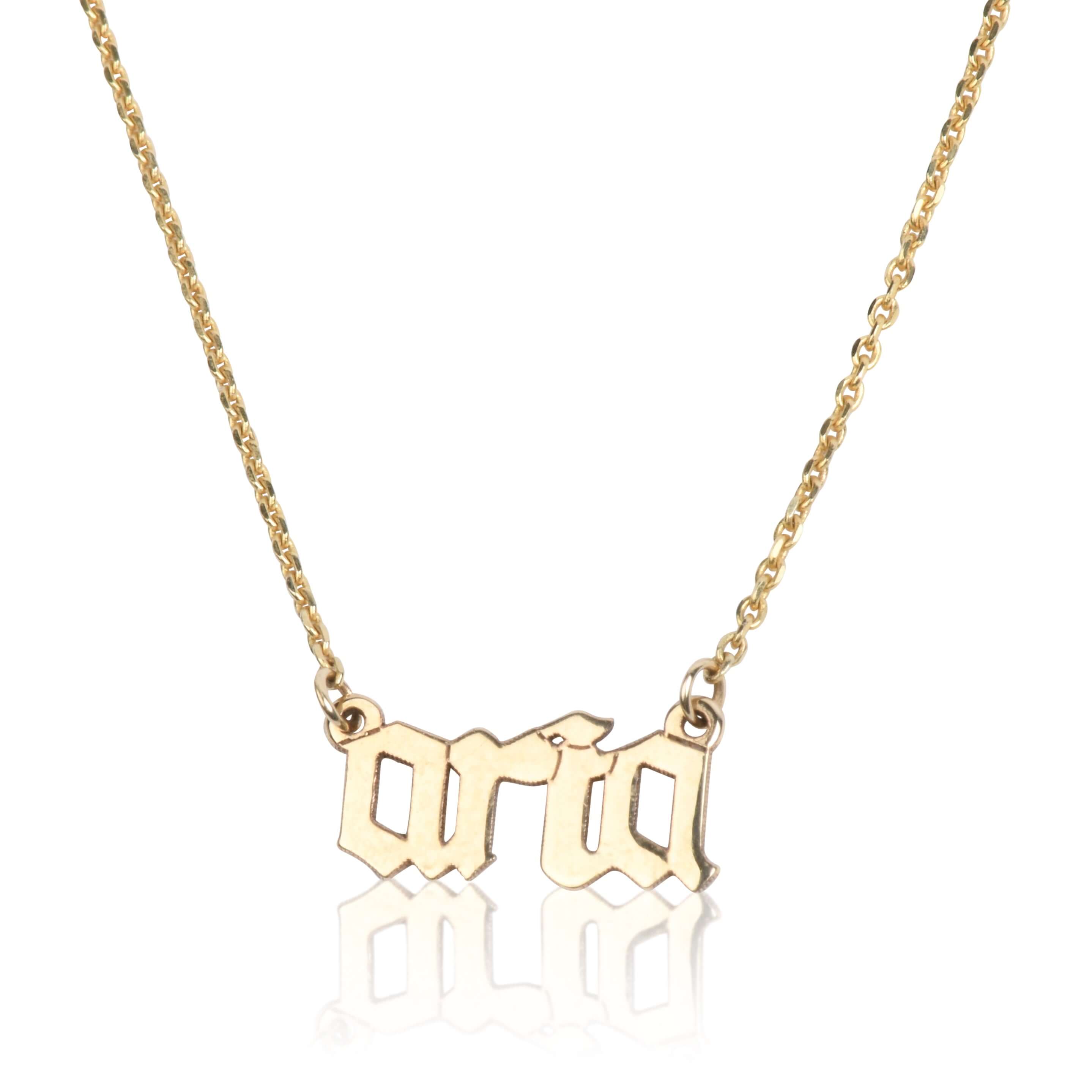 Personalized Gothic Nameplate Necklace