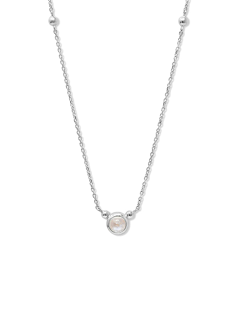 Bonheur Birthstone Necklace Sterling Silver