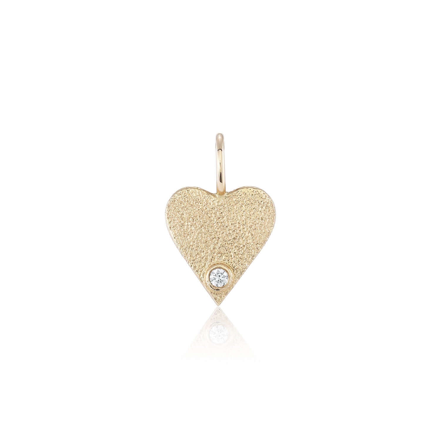 Gold Heart Charm with Birthstone