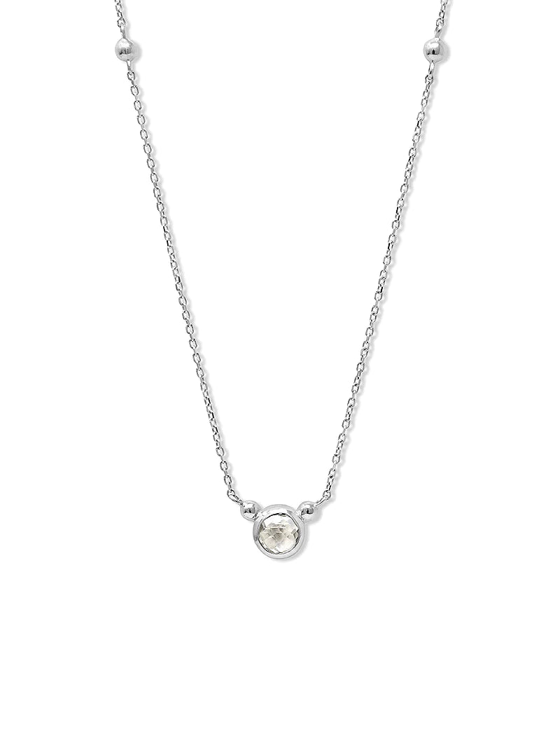 Bonheur Birthstone Necklace Sterling Silver