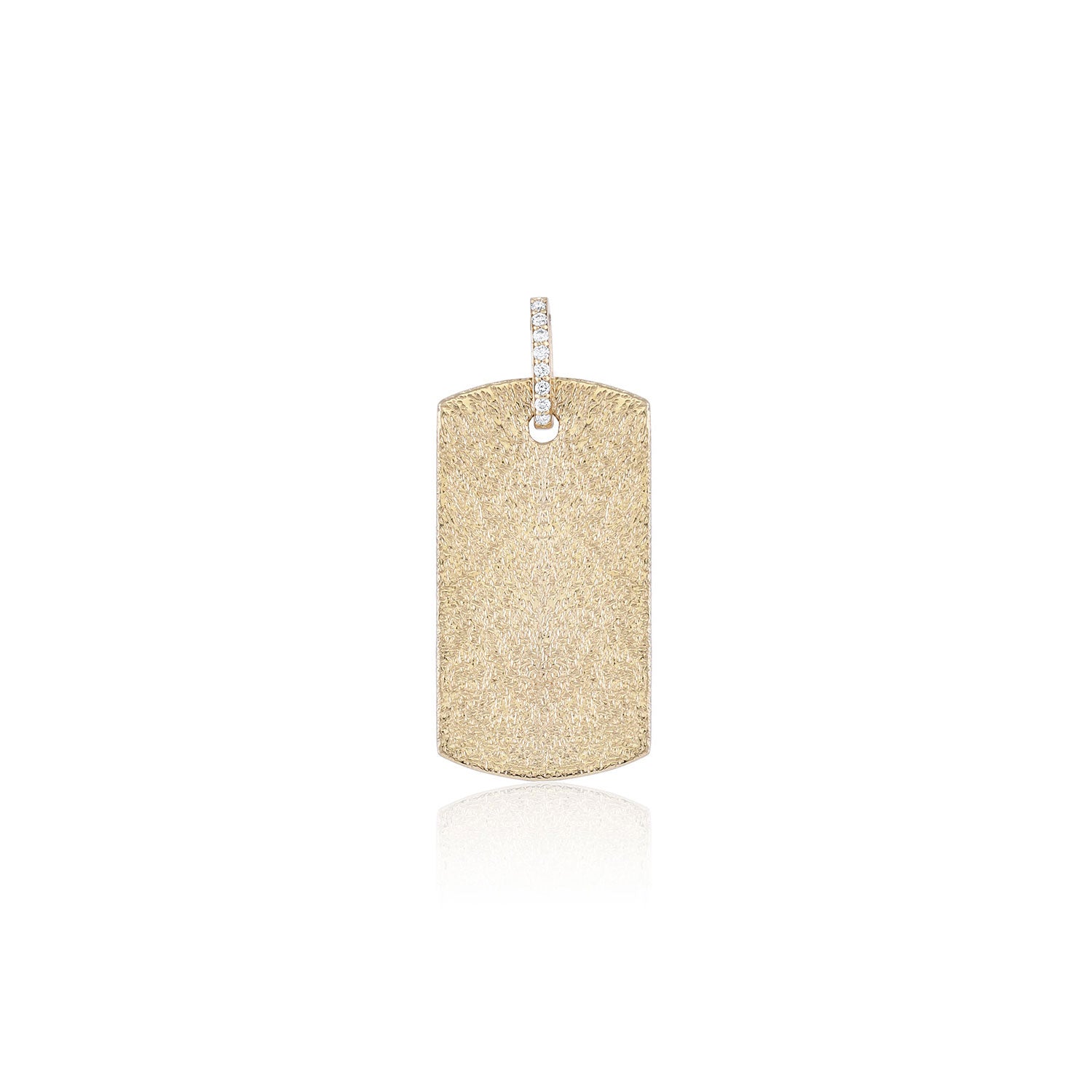 Gold Dog Tag with Pavé Letters