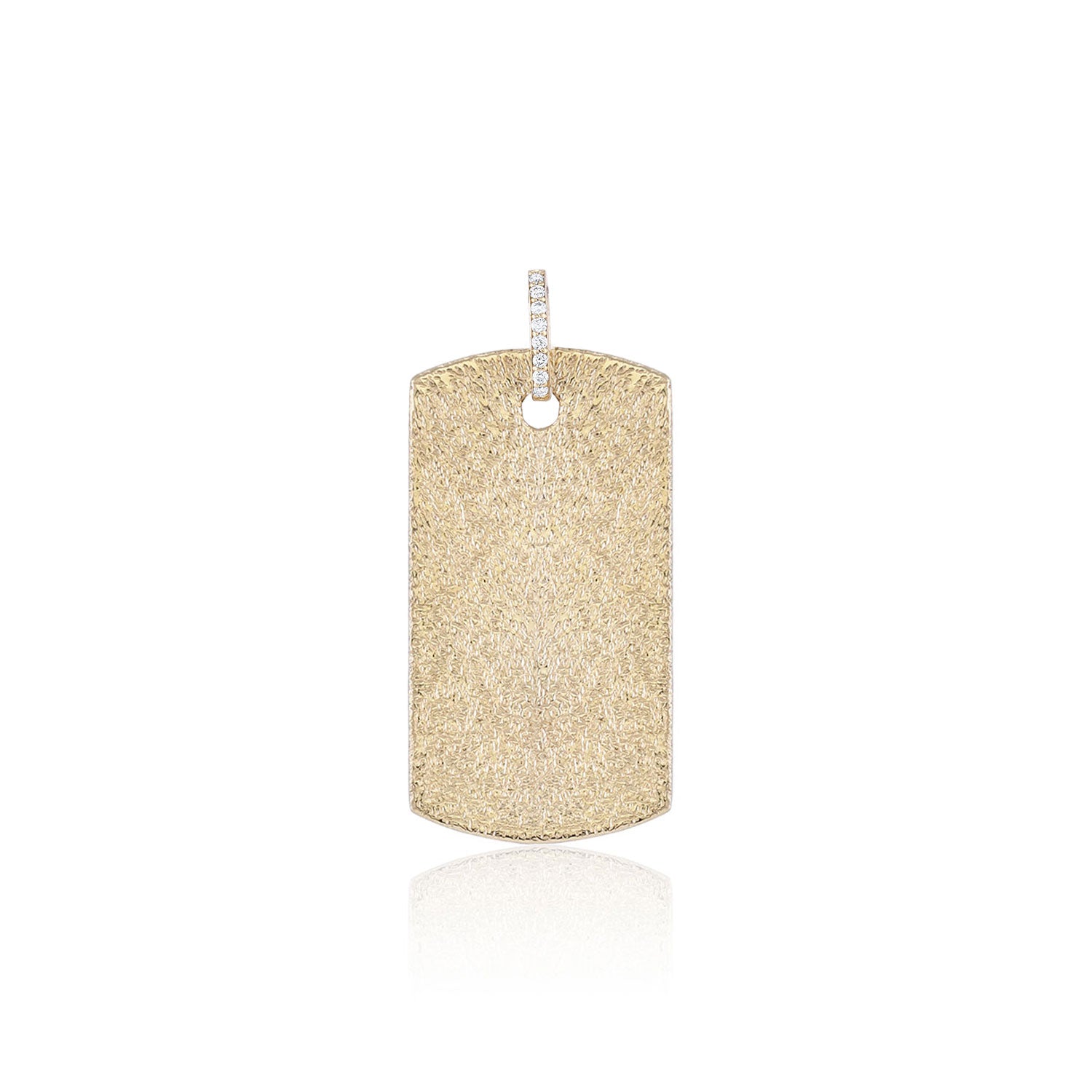Gold Dog Tag with Pavé Letters Large