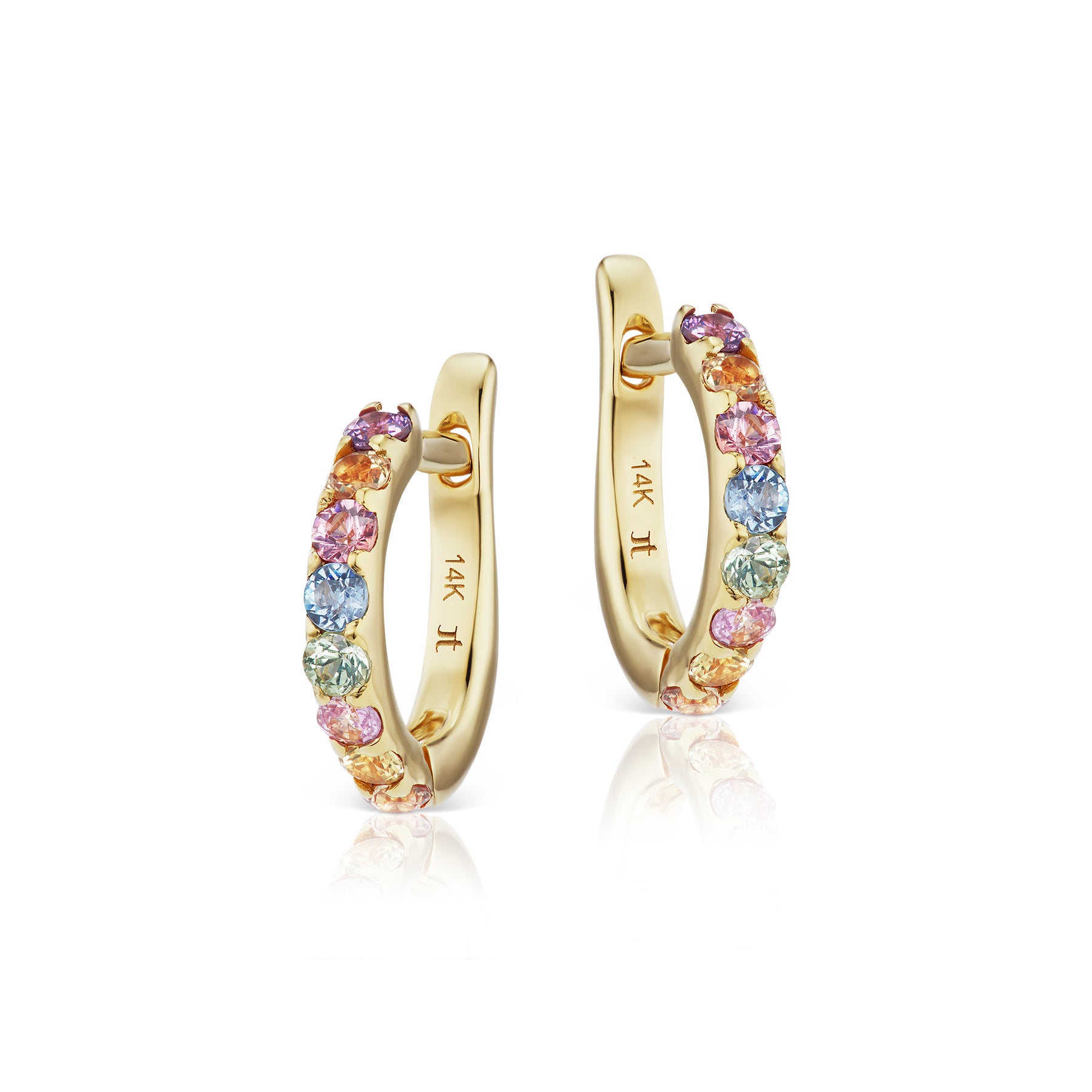 Pavé Pastel Sapphire Huggies