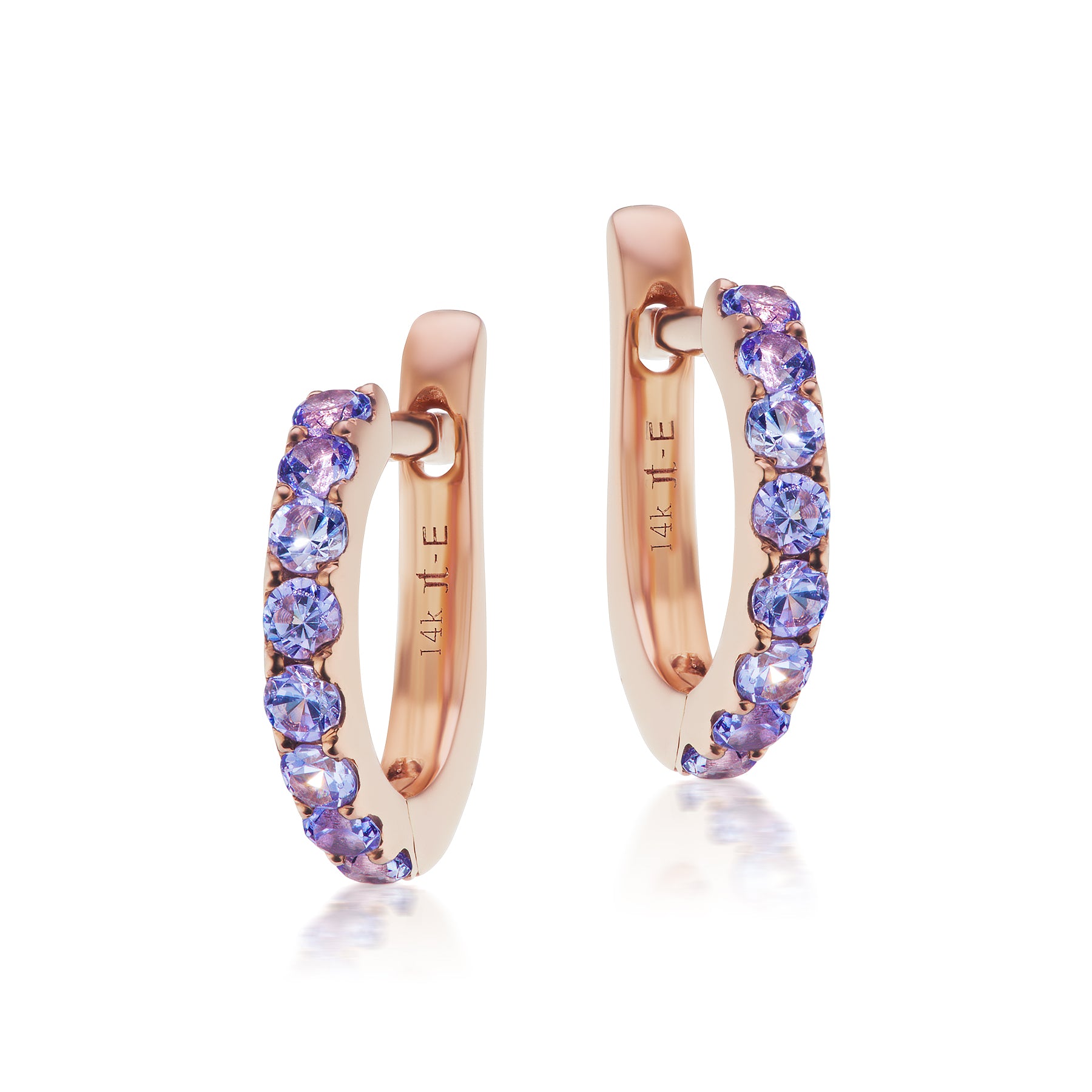 Pavé Tanzanite Huggies