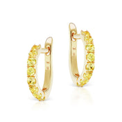 Pavé Yellow Sapphire Huggies