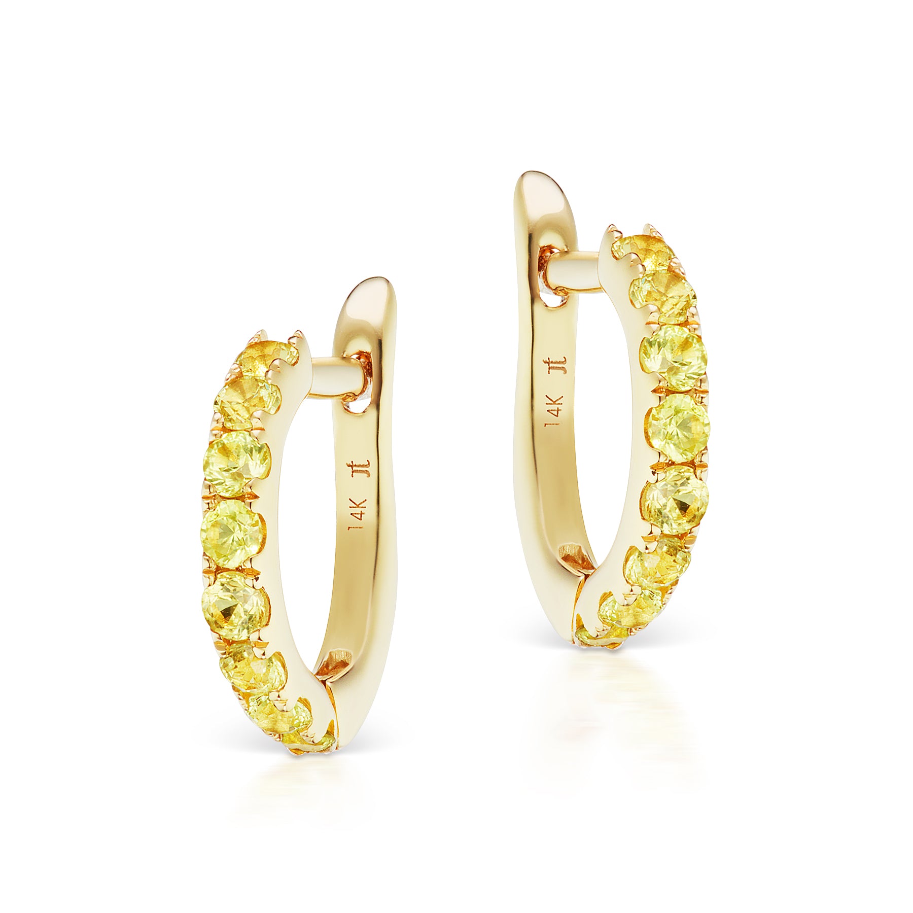 Pavé Yellow Sapphire Huggies