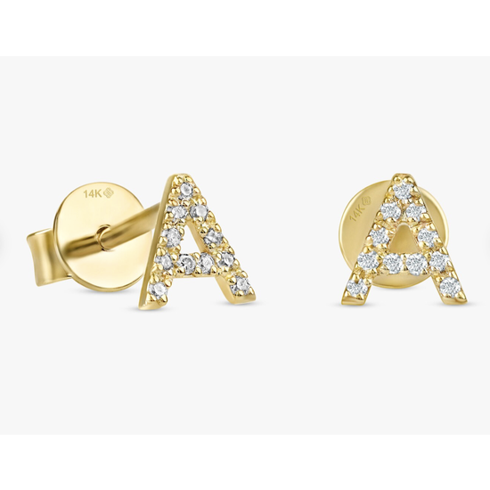 Pavé Initial Earring
