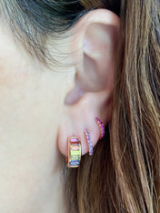 Pavé Gemstone Huggies