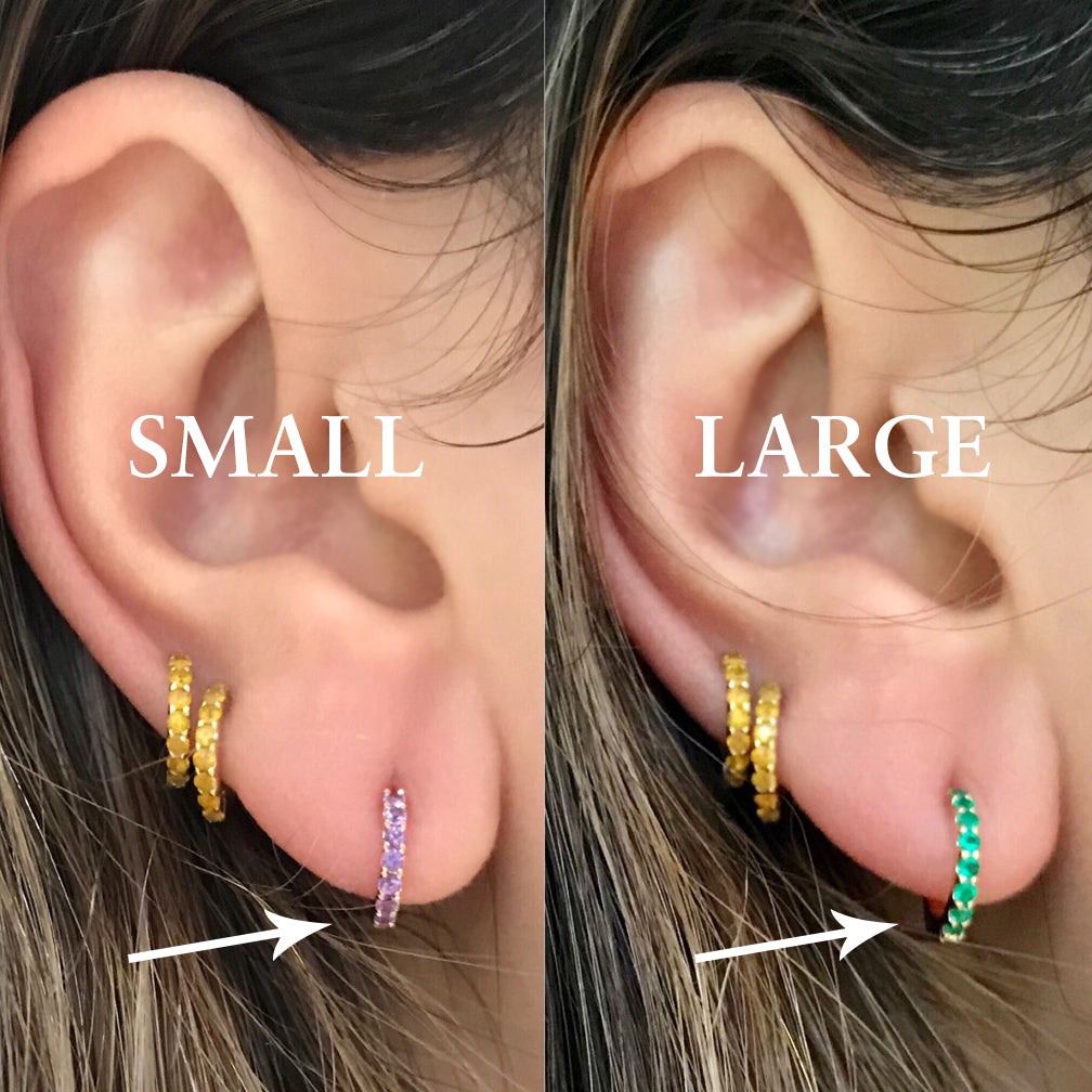 Pavé Gemstone Huggies