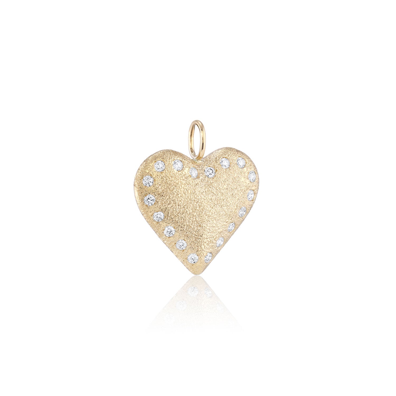 Oversize Heart Charm with Diamonds