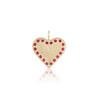 Oversize Heart Charm with Rubies
