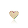 Oversize Heart Charm with Rainbow Gems