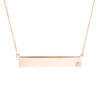 Gold Nameplate Necklace with Single Diamond
