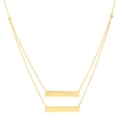 Gold Nameplate Necklace For 2 Names