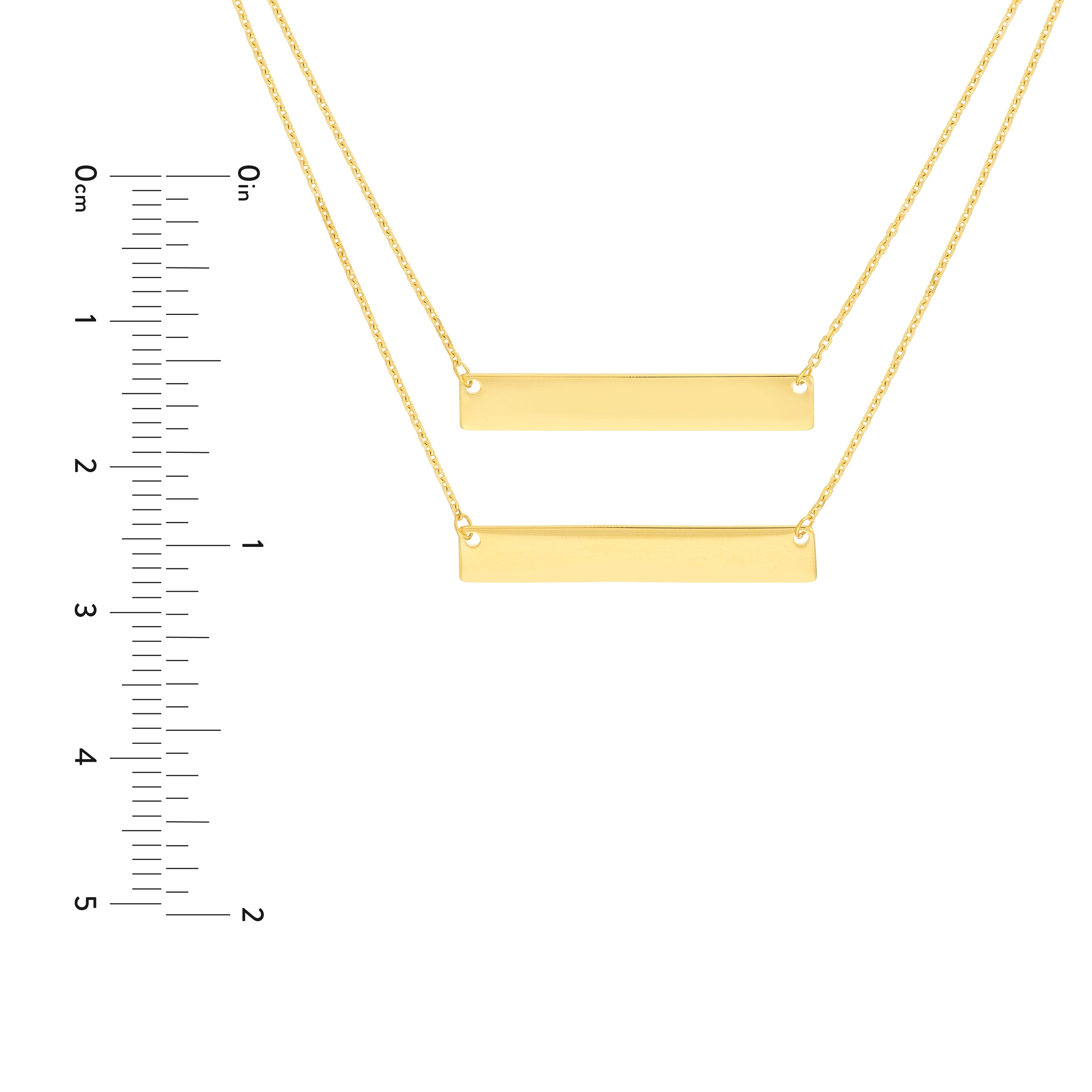 Gold Nameplate Necklace For 2 Names