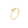 Gold Initial Ring with Single Diamond