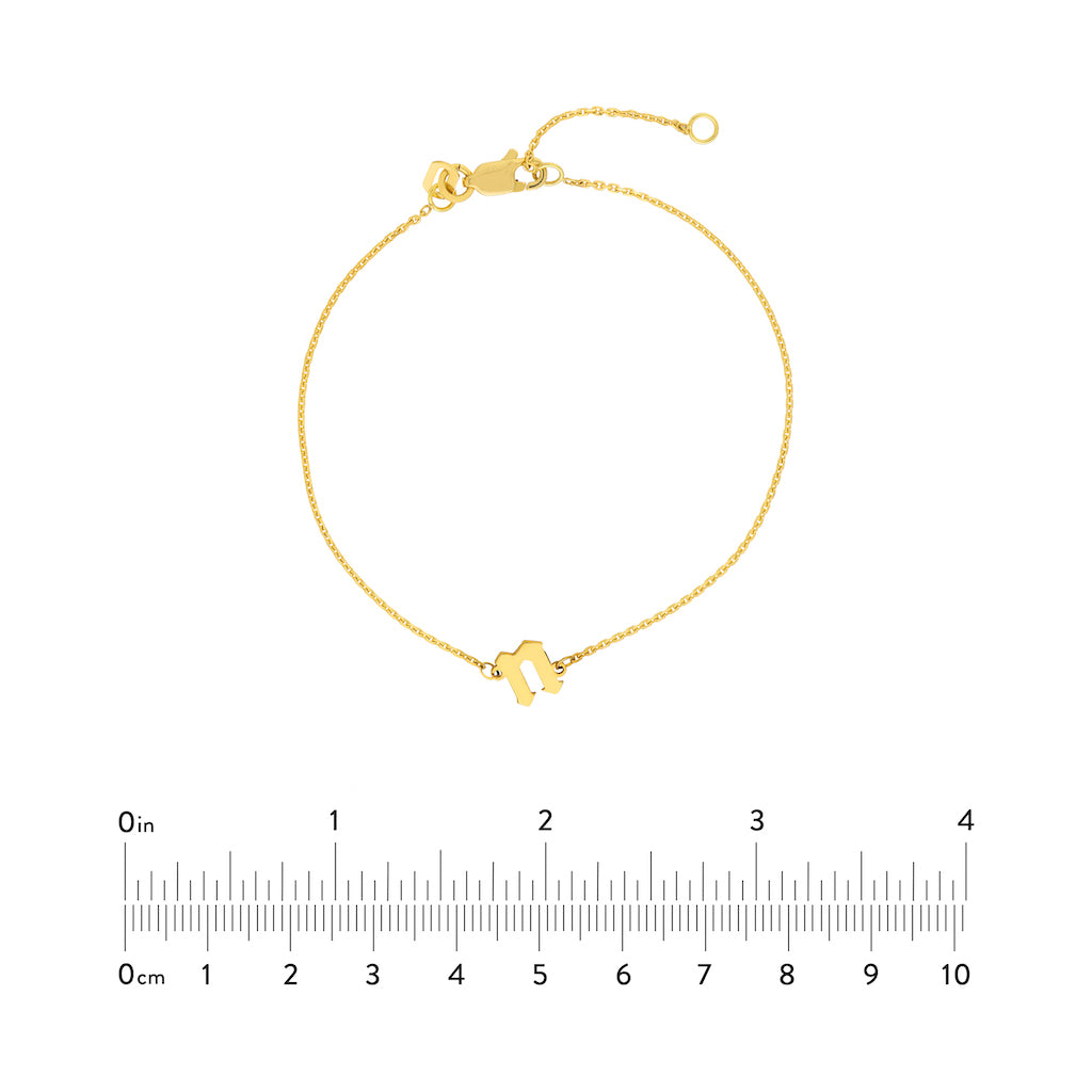 Gold Gothic Initial Bracelet
