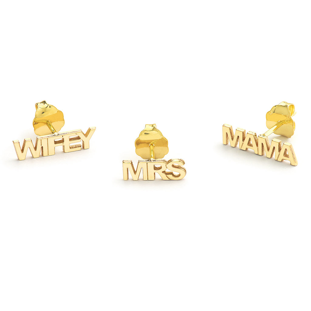 Gold Nameplate Studs