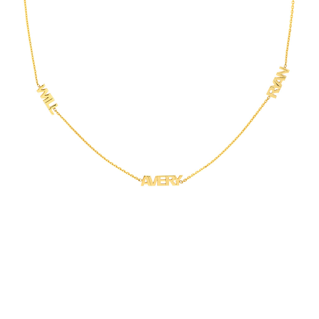 Multiple Name Gold Necklace
