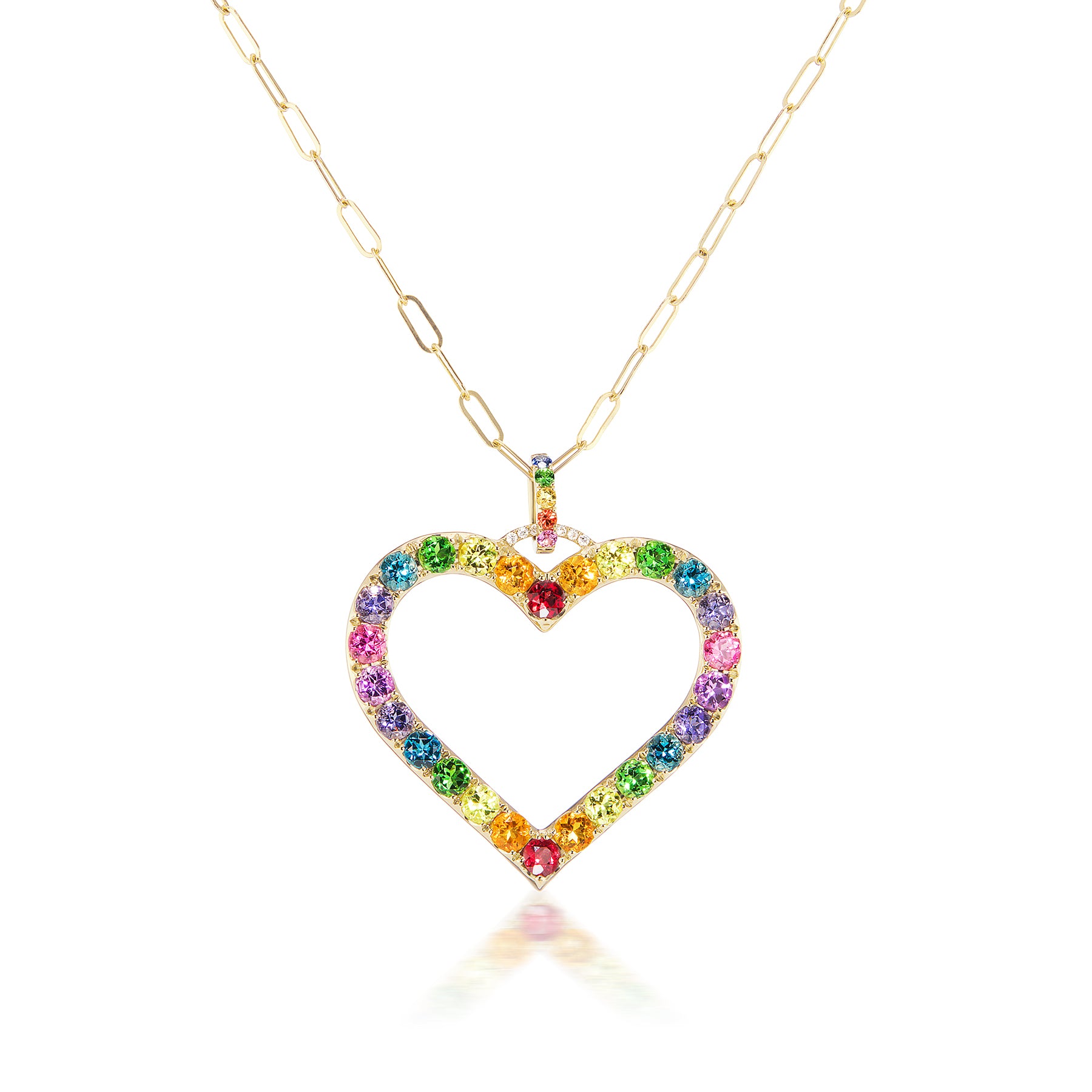 Rainbow Heart Necklace Small