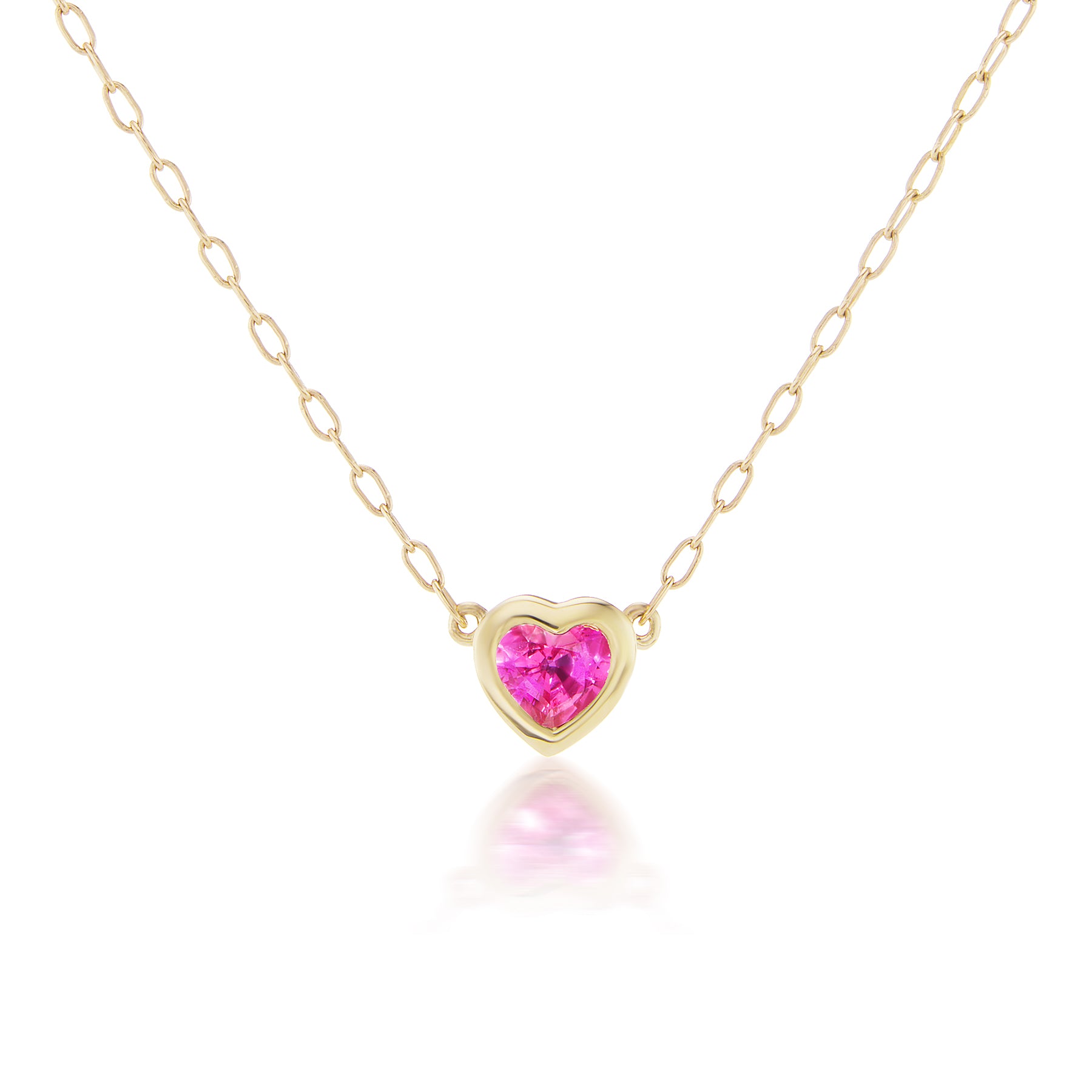 Gemstone & Gold Heart Bezel Necklace