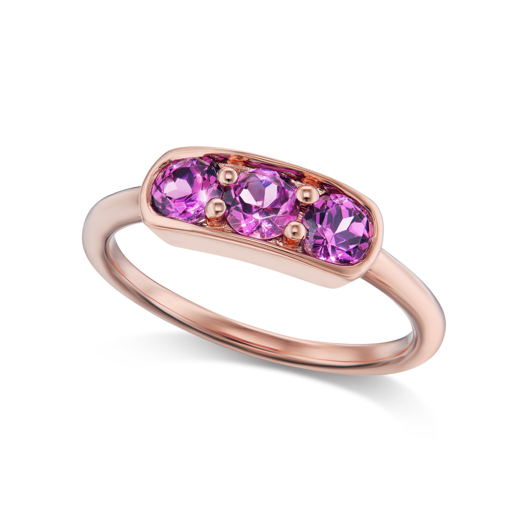 Three Stone Birthstone Band