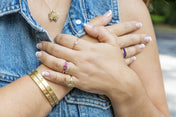 Pastel Sapphire 5 Stone Stackable Band