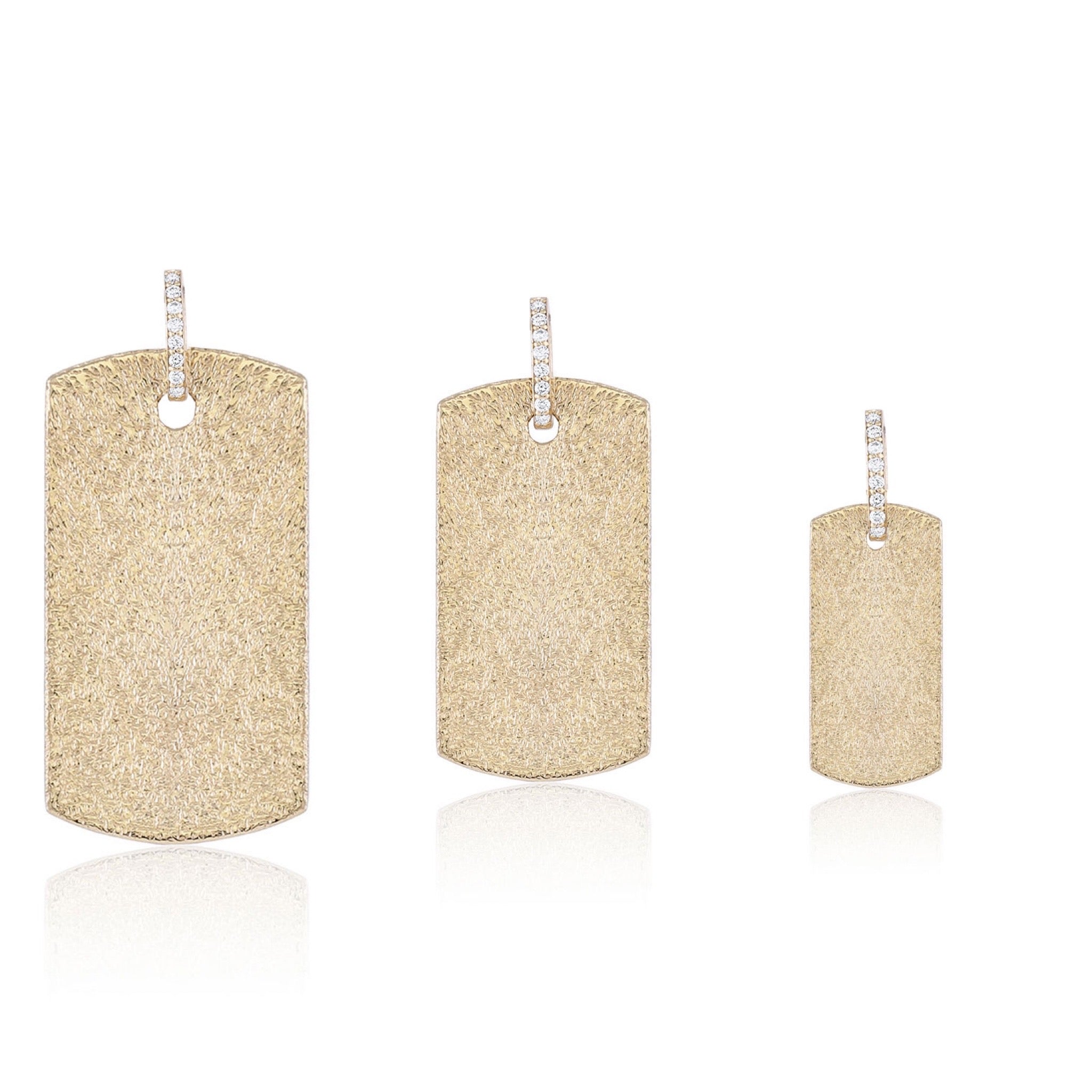 Gold Dog Tag with Pavé Letters