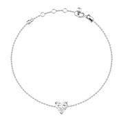 Diamond Heart on Gold Chain Bracelet