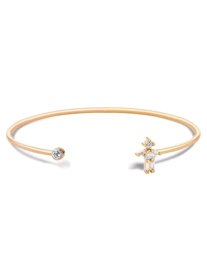 Baguette Child Figure Gold Bangle