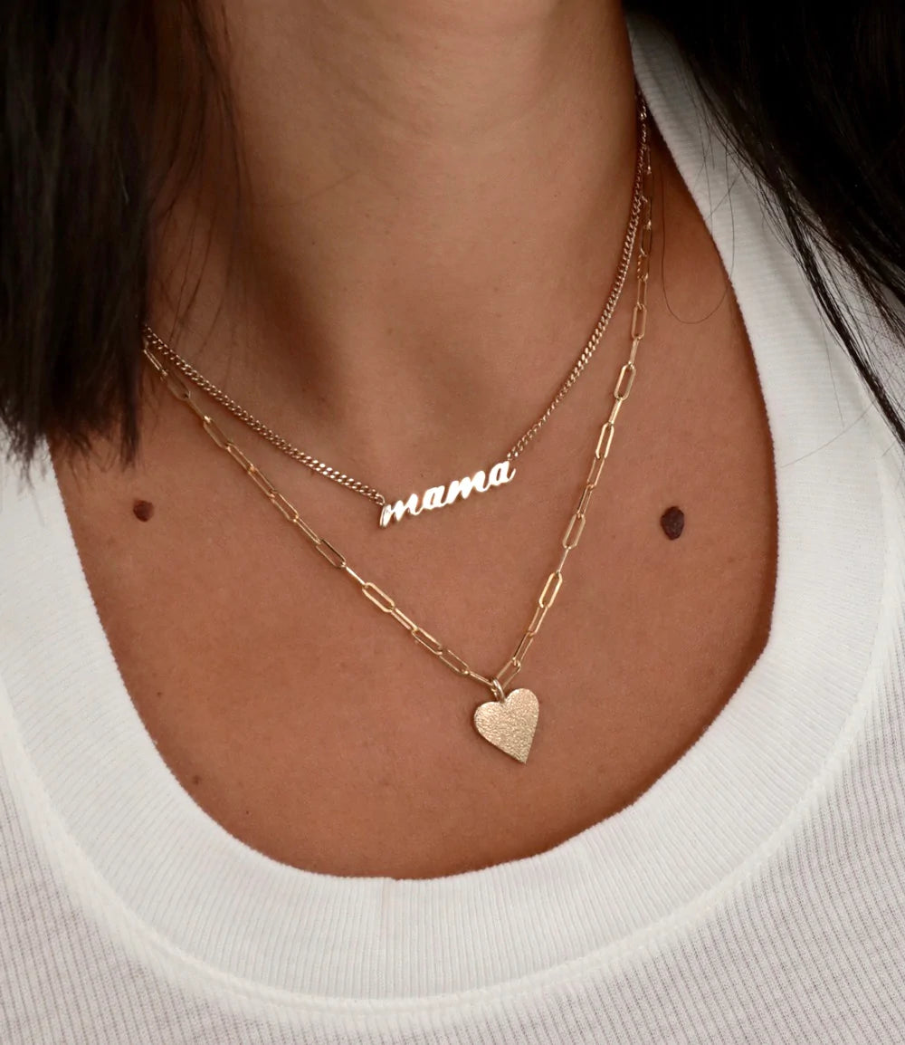 Mama Necklace With Curb Chain