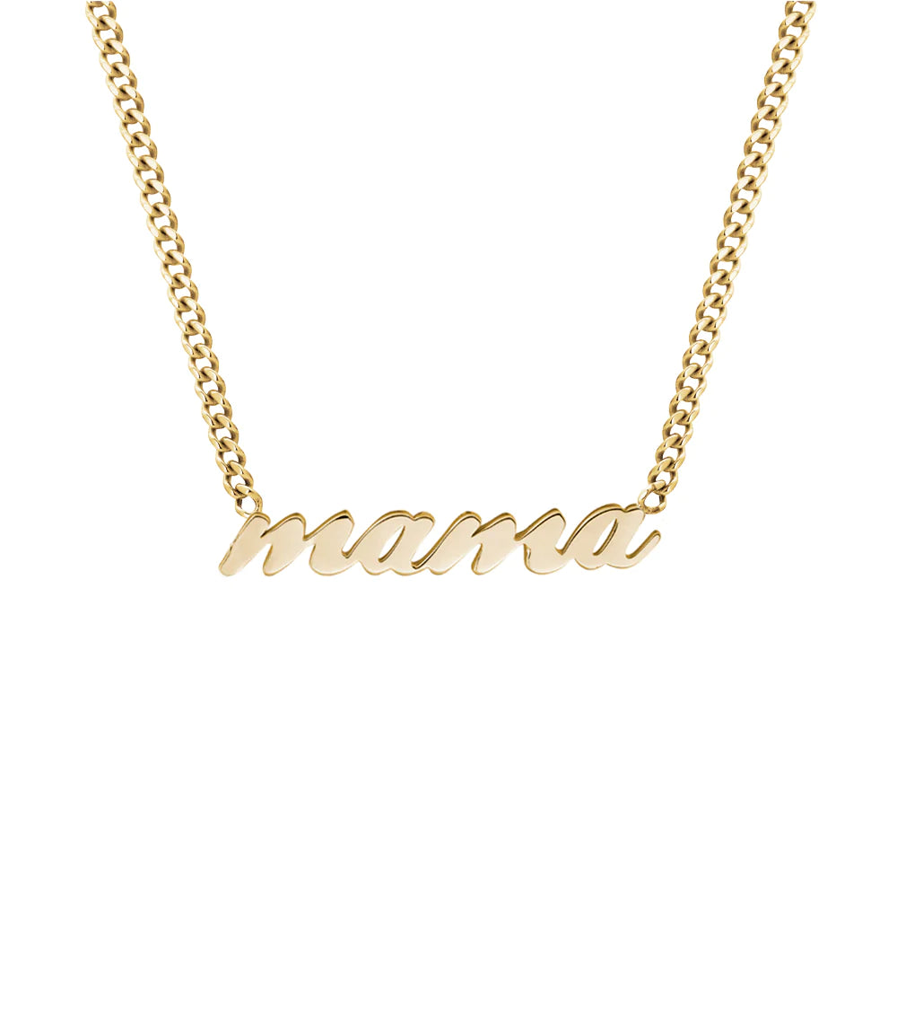 Mama Necklace With Curb Chain