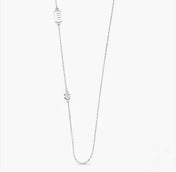 Initial Necklace with One Bezel Diamond