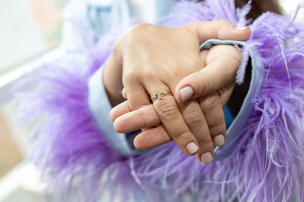 Personalized Pavé Initial Ring